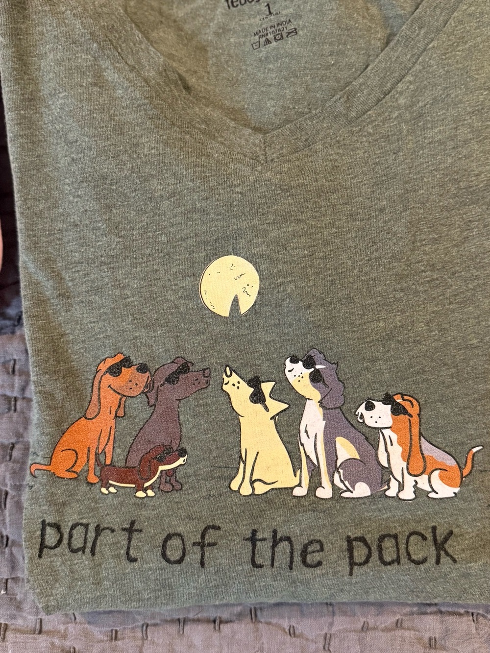 Olive Green "Part of the Pack" Dog Graphic Tee for Pets